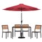 Flash Furniture Faux Teak 30x48 Table-Red Umbrella-Base-4 Chairs XU-DG-304860364-UB19BRD-GG - alternate 8